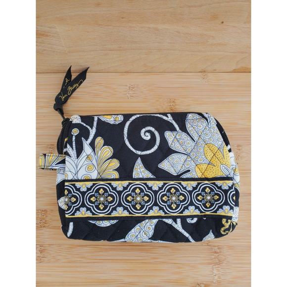 Vera Bradley Womens Yellow Bird Cosmetic Bag Case Floral Zipper 6''x 5'' - Picture 2 of 8